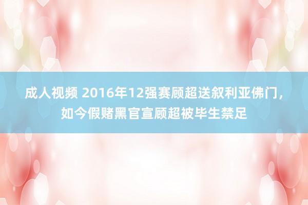 成人视频 2016年12强赛顾超送叙利亚佛门，如今假赌黑官宣顾超被毕生禁足