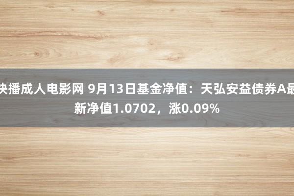 快播成人电影网 9月13日基金净值：天弘安益债券A最新净值1.0702，涨0.09%