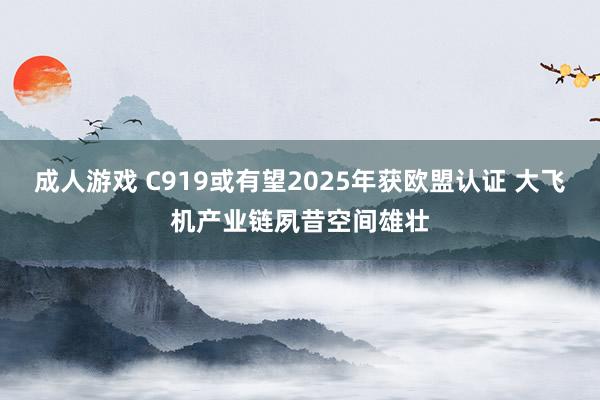 成人游戏 C919或有望2025年获欧盟认证 大飞机产业链夙昔空间雄壮