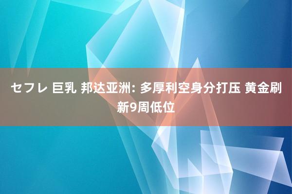 セフレ 巨乳 邦达亚洲: 多厚利空身分打压 黄金刷新9周低位