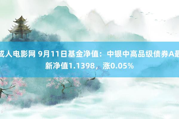 成人电影网 9月11日基金净值：中银中高品级债券A最新净值1.1398，涨0.05%