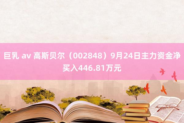 巨乳 av 高斯贝尔（002848）9月24日主力资金净买入446.81万元