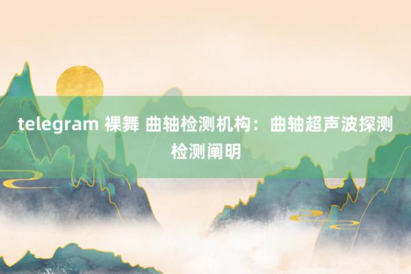 telegram 裸舞 曲轴检测机构：曲轴超声波探测检测阐明