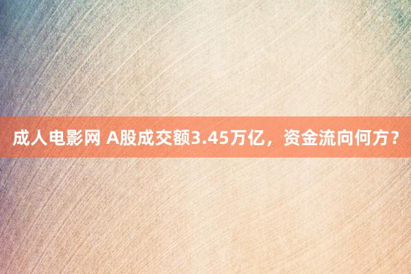 成人电影网 A股成交额3.45万亿，资金流向何方？