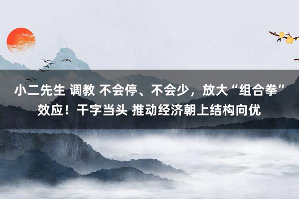 小二先生 调教 不会停、不会少，放大“组合拳”效应！干字当头 推动经济朝上结构向优