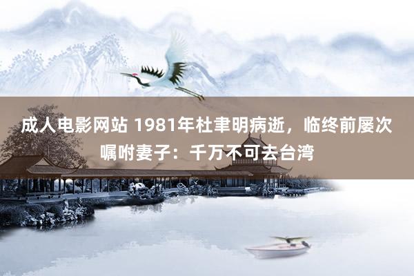 成人电影网站 1981年杜聿明病逝，临终前屡次嘱咐妻子：千万不可去台湾