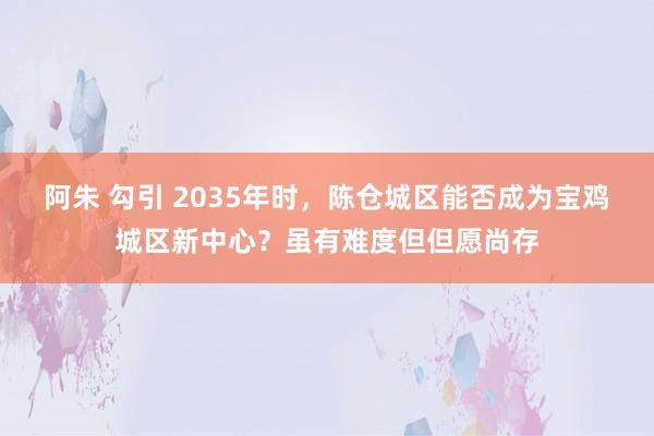 阿朱 勾引 2035年时，陈仓城区能否成为宝鸡城区新中心？虽有难度但但愿尚存