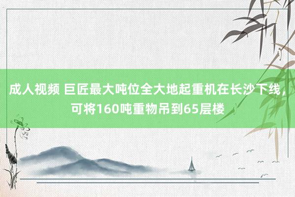 成人视频 巨匠最大吨位全大地起重机在长沙下线，可将160吨重物吊到65层楼