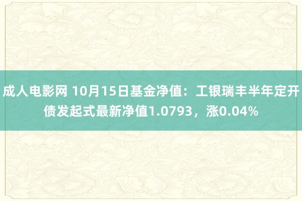 成人电影网 10月15日基金净值：工银瑞丰半年定开债发起式最新净值1.0793，涨0.04%