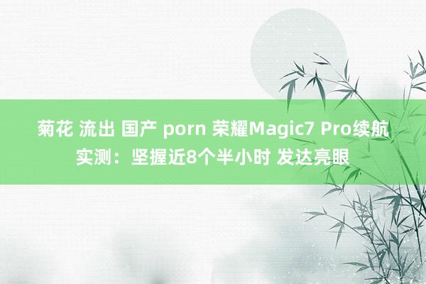 菊花 流出 国产 porn 荣耀Magic7 Pro续航实测：坚握近8个半小时 发达亮眼