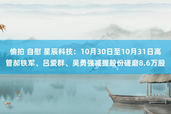 偷拍 自慰 星辰科技：10月30日至10月31日高管郝铁军、吕爱群、吴勇强减握股份磋磨8.6万股