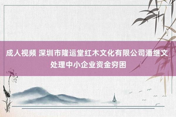 成人视频 深圳市隆运堂红木文化有限公司潘继文 处理中小企业资金穷困