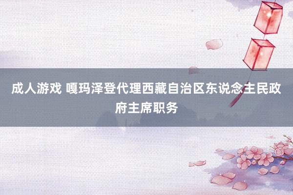 成人游戏 嘎玛泽登代理西藏自治区东说念主民政府主席职务