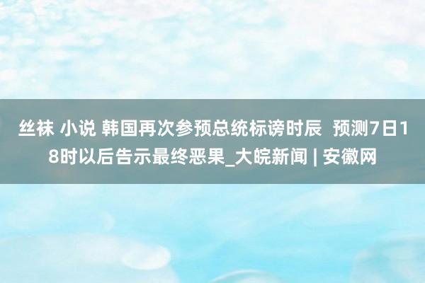 丝袜 小说 韩国再次参预总统标谤时辰  预测7日18时以后告示最终恶果_大皖新闻 | 安徽网