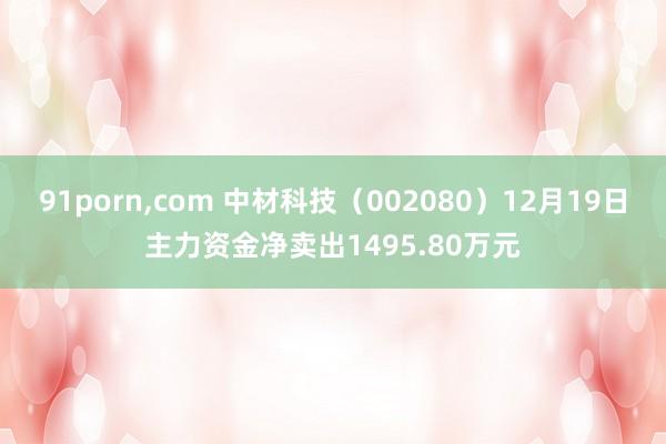 91porn，com 中材科技（002080）12月19日主力资金净卖出1495.80万元