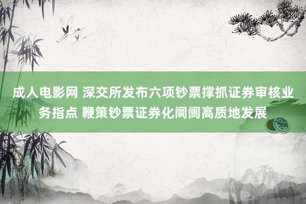 成人电影网 深交所发布六项钞票撑抓证券审核业务指点 鞭策钞票证券化阛阓高质地发展