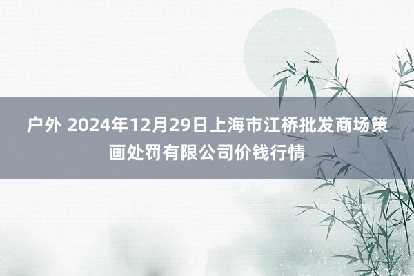 户外 2024年12月29日上海市江桥批发商场策画处罚有限公司价钱行情