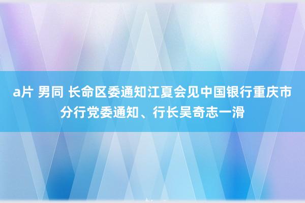 a片 男同 长命区委通知江夏会见中国银行重庆市分行党委通知、行长吴奇志一滑