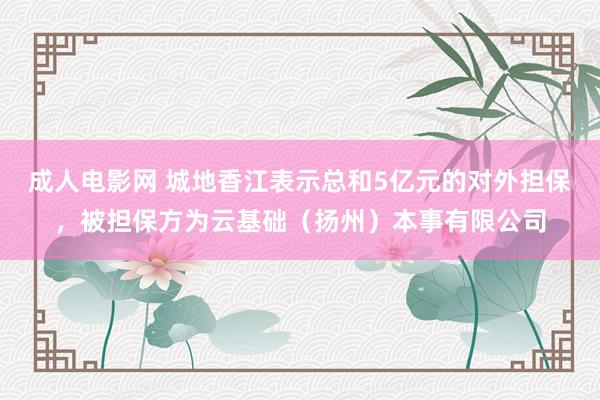 成人电影网 城地香江表示总和5亿元的对外担保，被担保方为云基础（扬州）本事有限公司