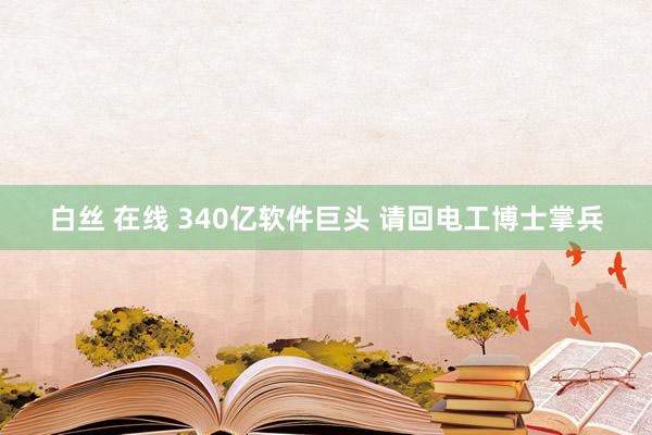 白丝 在线 340亿软件巨头 请回电工博士掌兵