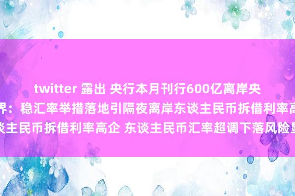 twitter 露出 央行本月刊行600亿离岸央票创单次刊行范围新高 业界：稳汇率举措落地引隔夜离岸东谈主民币拆借利率高企 东谈主民币汇率超调下落风险显明松开