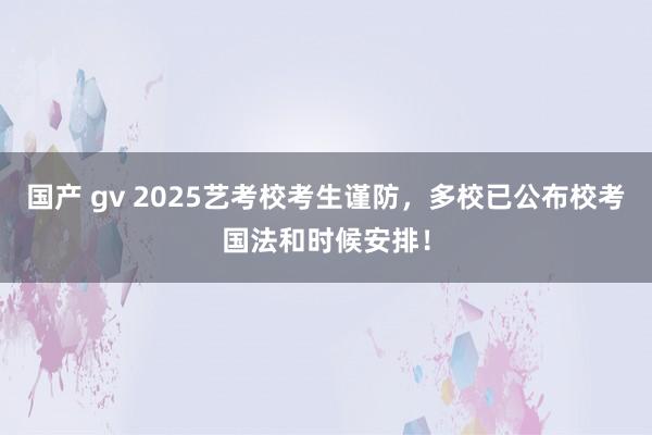 国产 gv 2025艺考校考生谨防，多校已公布校考国法和时候安排！