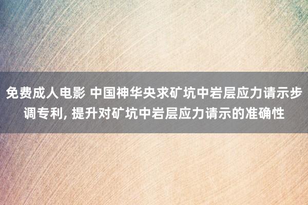 免费成人电影 中国神华央求矿坑中岩层应力请示步调专利， 提升对矿坑中岩层应力请示的准确性