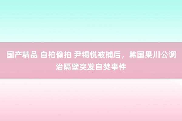 国产精品 自拍偷拍 尹锡悦被捕后，韩国果川公调治隔壁突发自焚事件